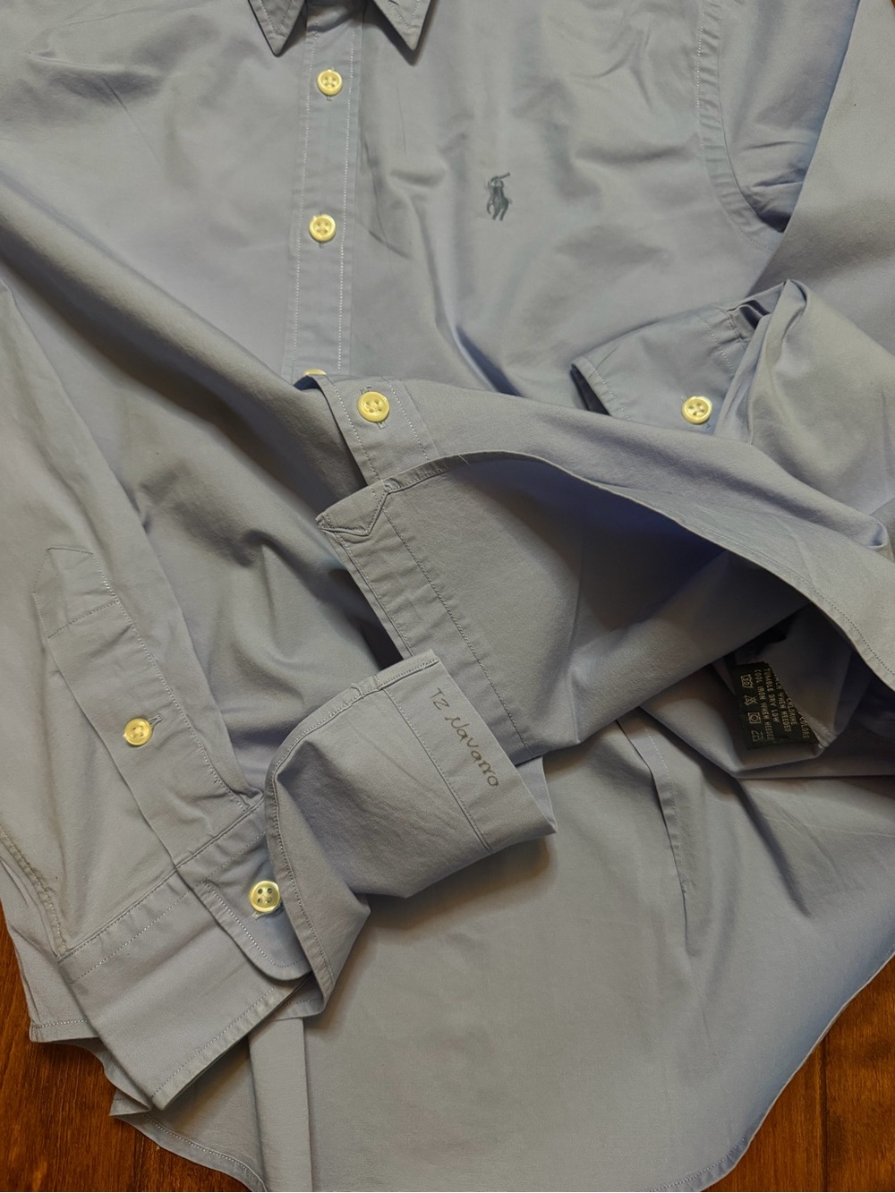 Ralph Lauren Light Blue Button-Down Shirt with Embroidered Pony - Picture 4 of 9